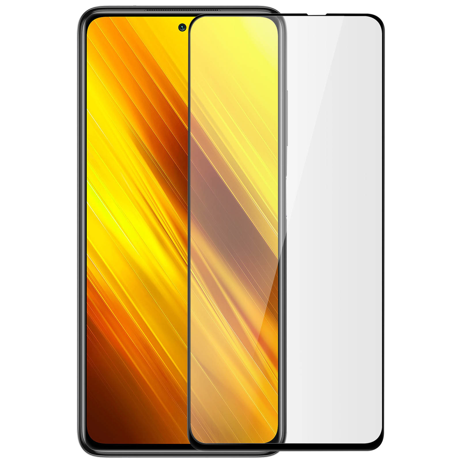 Pro) X3 Xiaomi Schwarz Rand Schutzfolie ölabweisender mit Glas AVIZAR Poco Beschichtung, Glas-Folien(für Flexibles