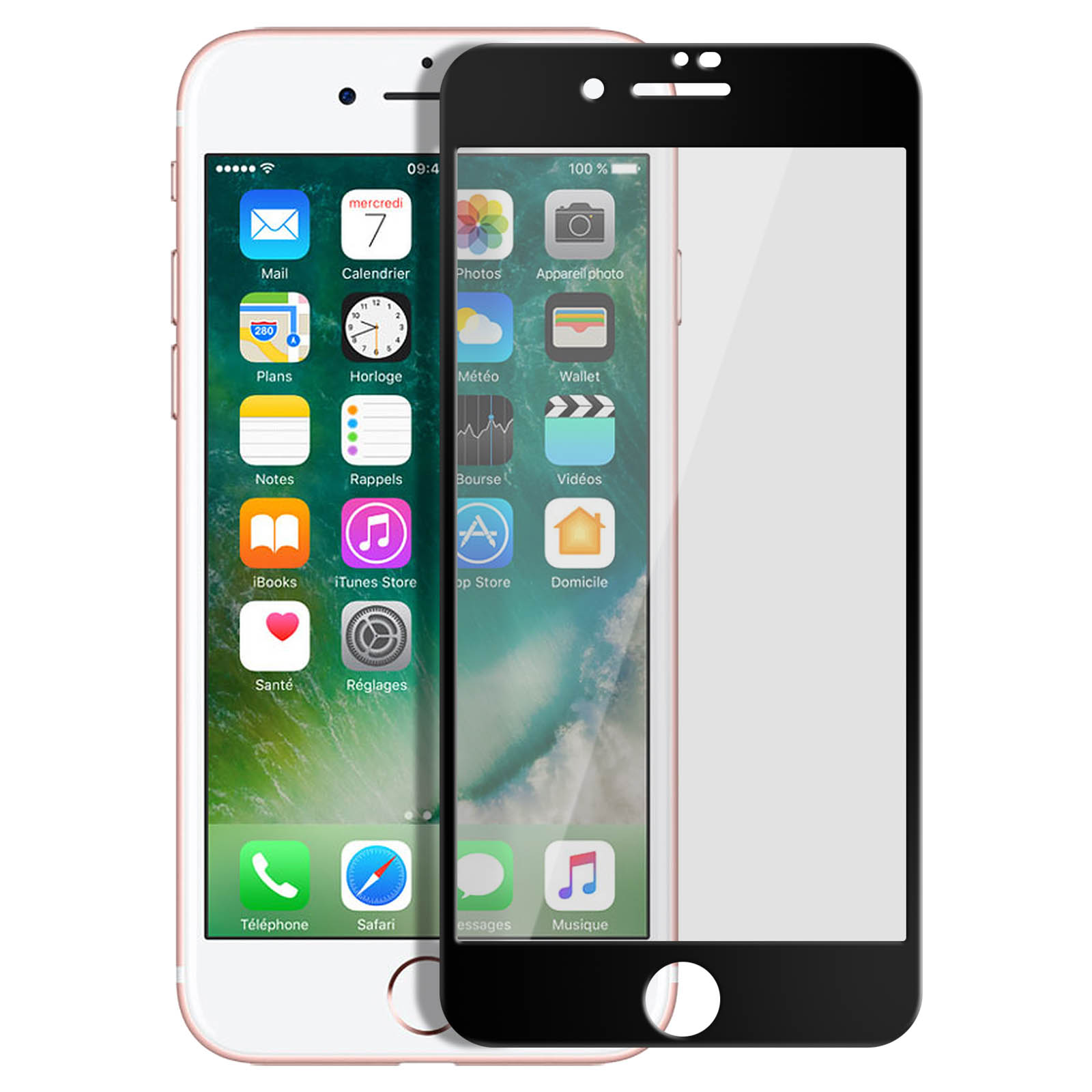 Apple Glas-Folien(für Rand Schutzfolie AVIZAR 2022) SE 9H mit iPhone Schwarz Glas Gehärtetes Härtegrad,