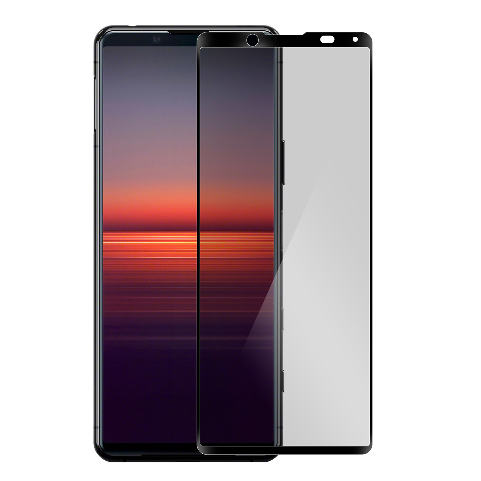 AVIZAR Gehärtetes Glas Schutzfolie Härtegrad, Schwarz Rand 5 Xperia Sony 9H 2) Glas-Folien(für mit