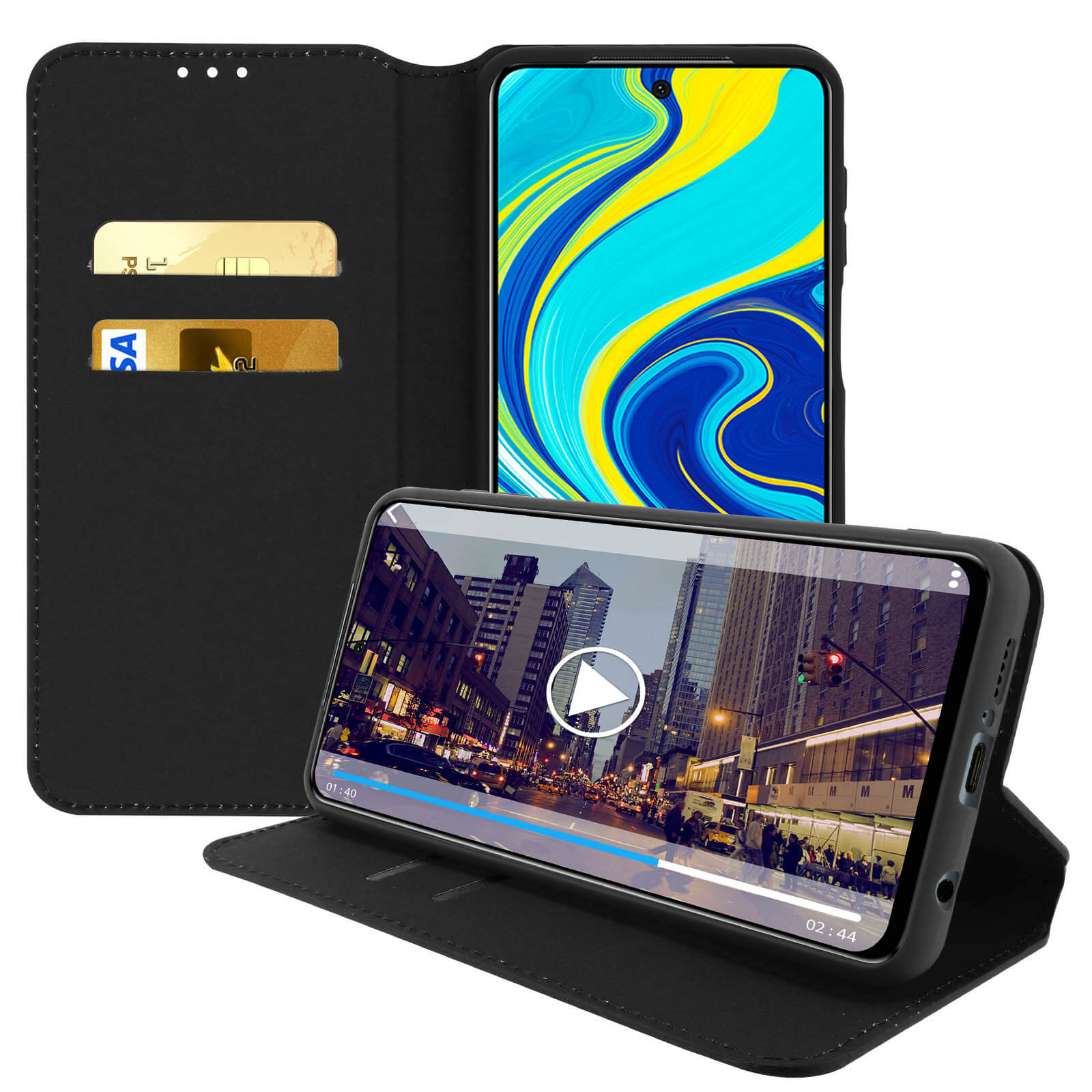 Xiaomi, Redmi Series, AVIZAR Schwarz Elec Note Bookcover, 9S,