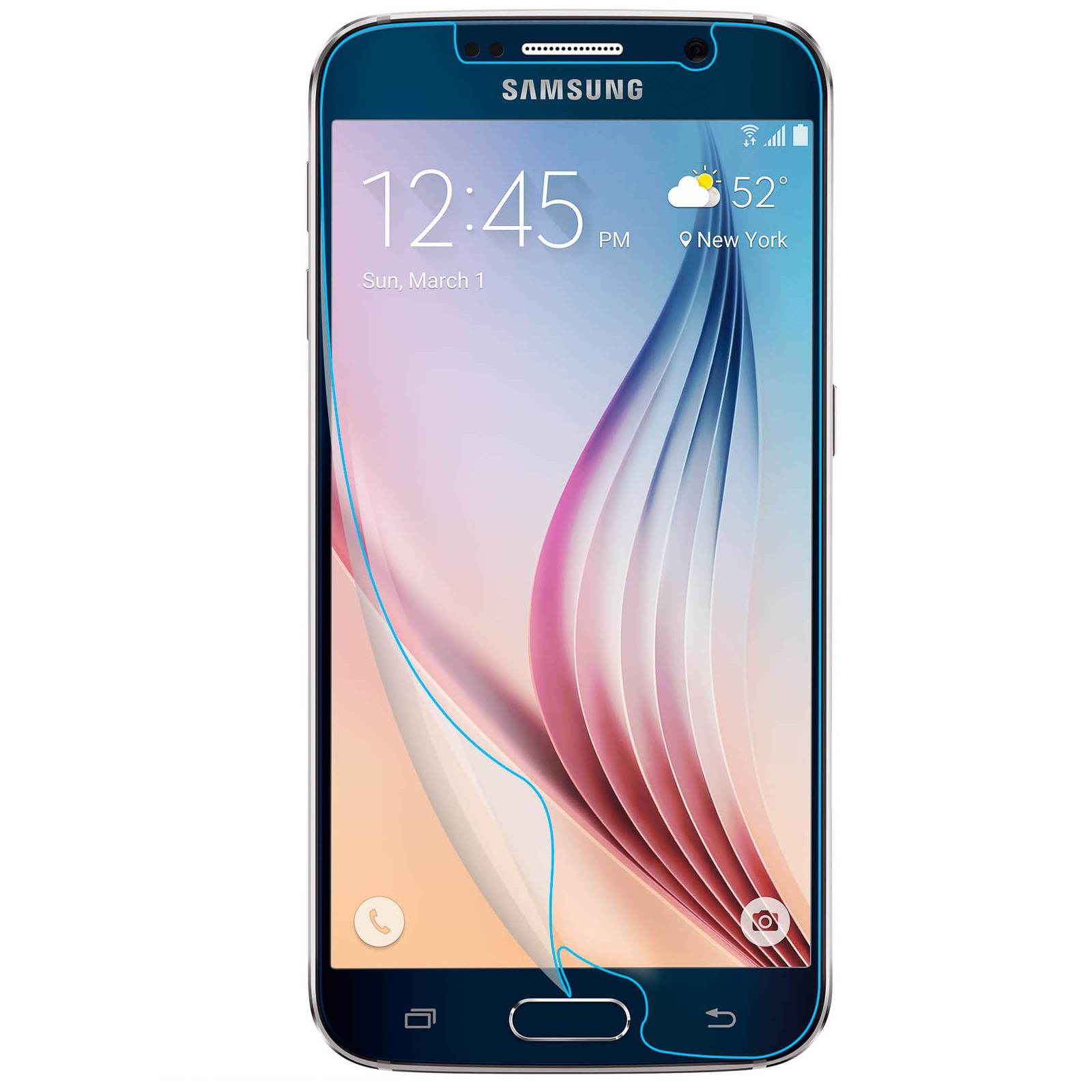 AVIZAR Kunstoff Schutzfolie mit Samsung ölabweisender Schutzfolien(für Beschichtung Galaxy S6)