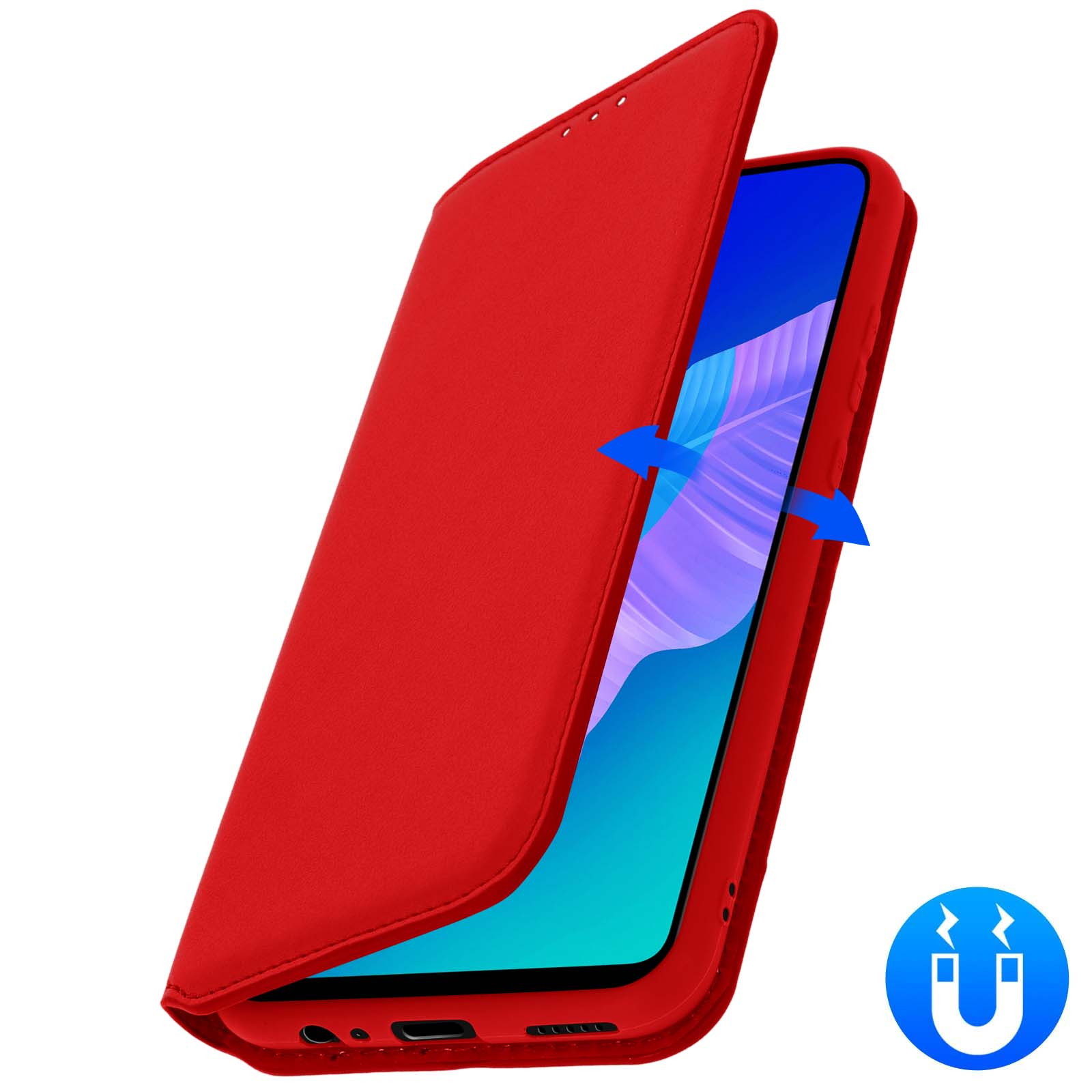 Huawei, Lite AVIZAR Rot Classic E, Series, Backcover P40 Edition, mit Bookcover, Magnetklappe