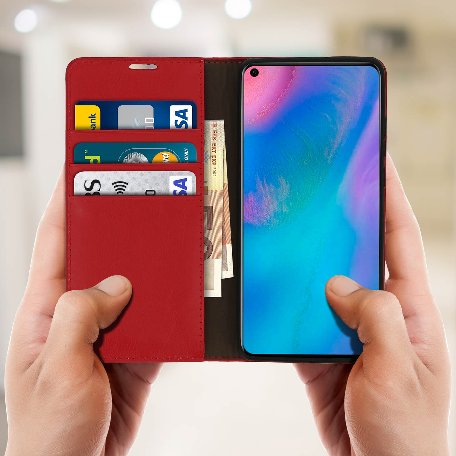 Huawei, P30 Rot Bookcover, Pro, First AVIZAR Series,