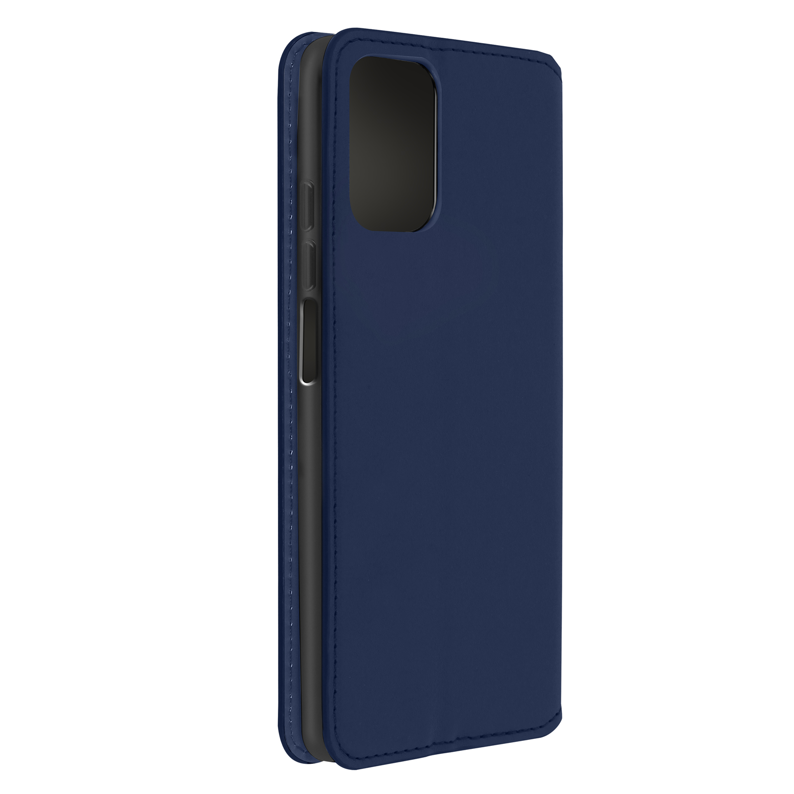 Una custodia per telefono blu navy chiusa.