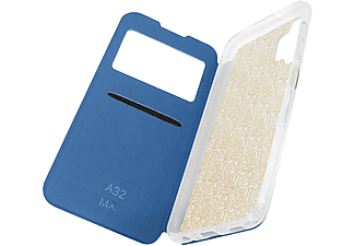 AVIZAR Handytasche aus Kunstleder mit Sichtfenster, Flexiwind Kollektion, Bookcover, Samsung, Galaxy A32 5G, Blau