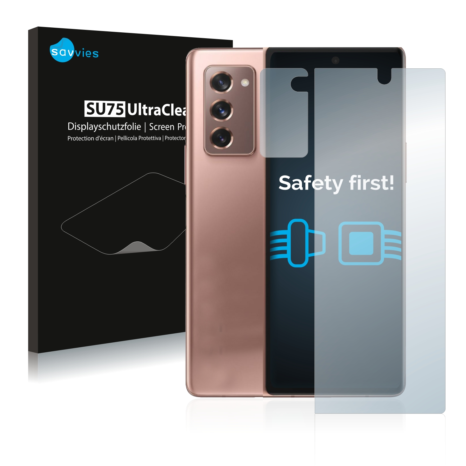 2 SAVVIES klare Fold 5G) 18x Samsung Schutzfolie(für Galaxy Z