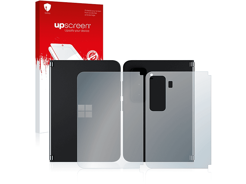 klar UPSCREEN Schutzglas 2 Rückseite)) Panzerglasfolie Duo Microsoft Surface (Vorder + Displayschutz(für