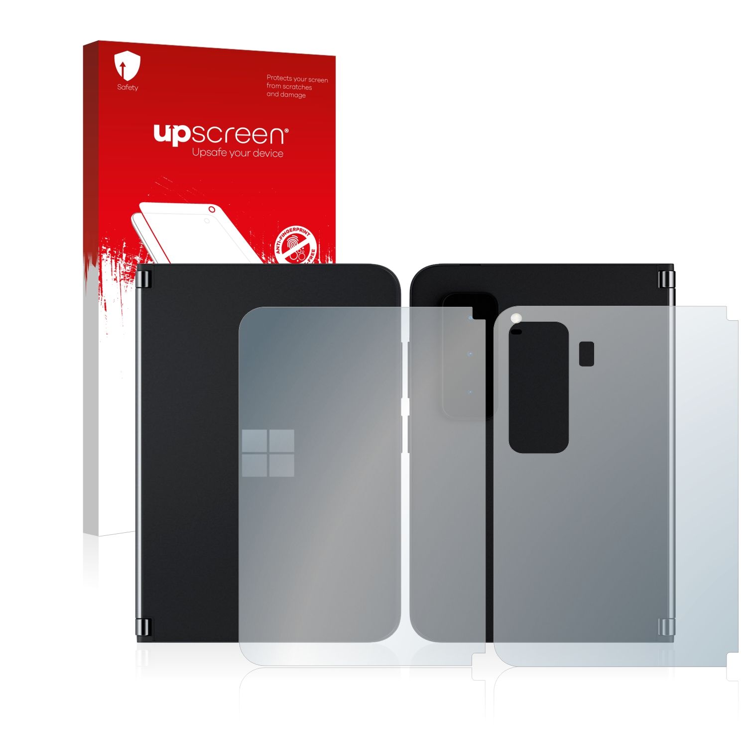 UPSCREEN Kratzschutz klare Schutzfolie(für Duo 2 Microsoft Surface + Rückseite)) (Vorder