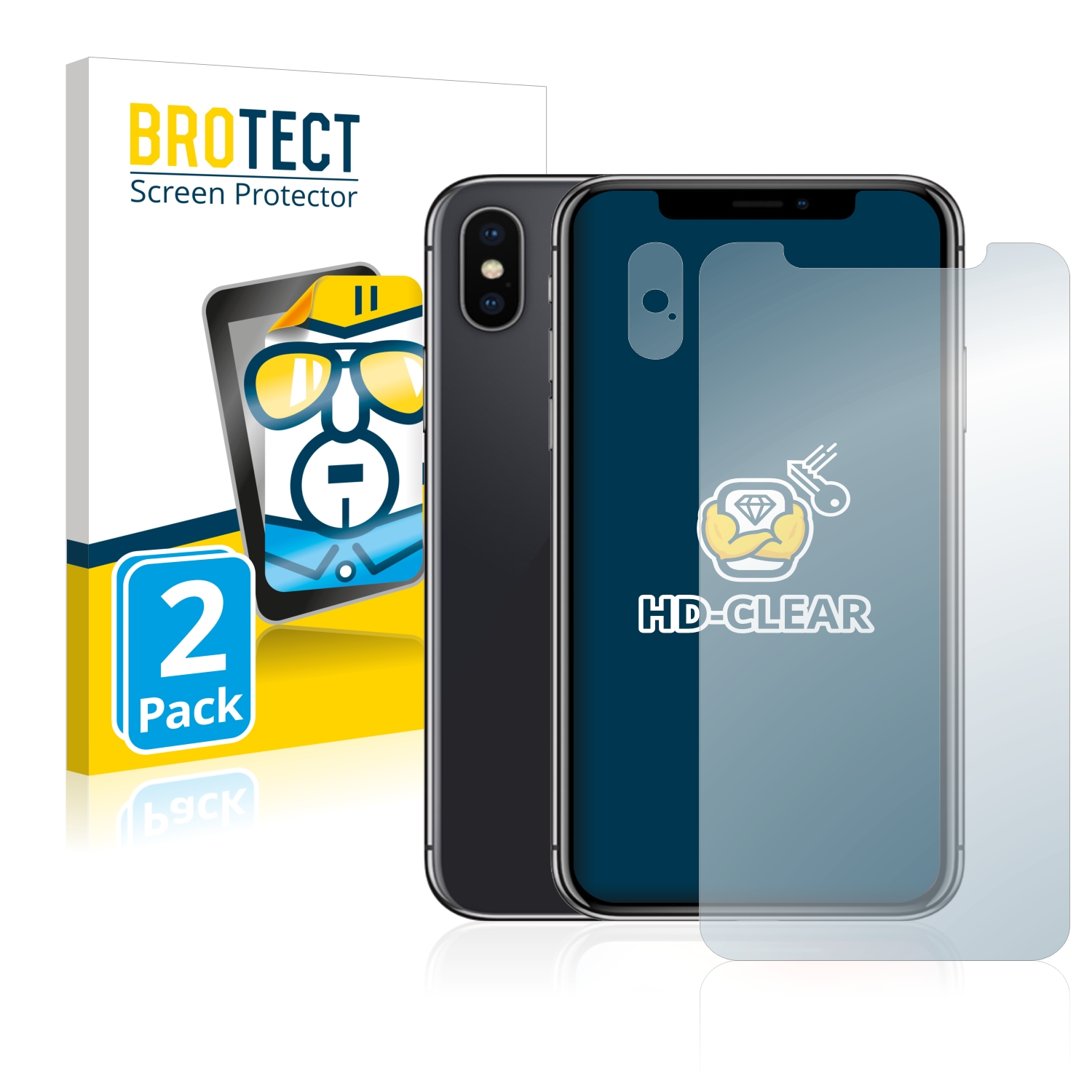 BROTECT 2x klare Schutzfolie(für X) iPhone Apple