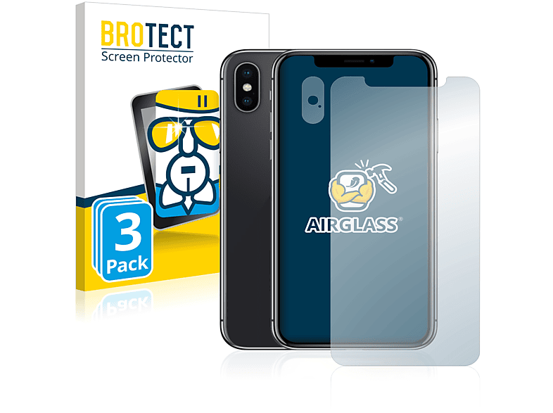 X) 3x BROTECT Apple Schutzfolie(für klare Airglass iPhone