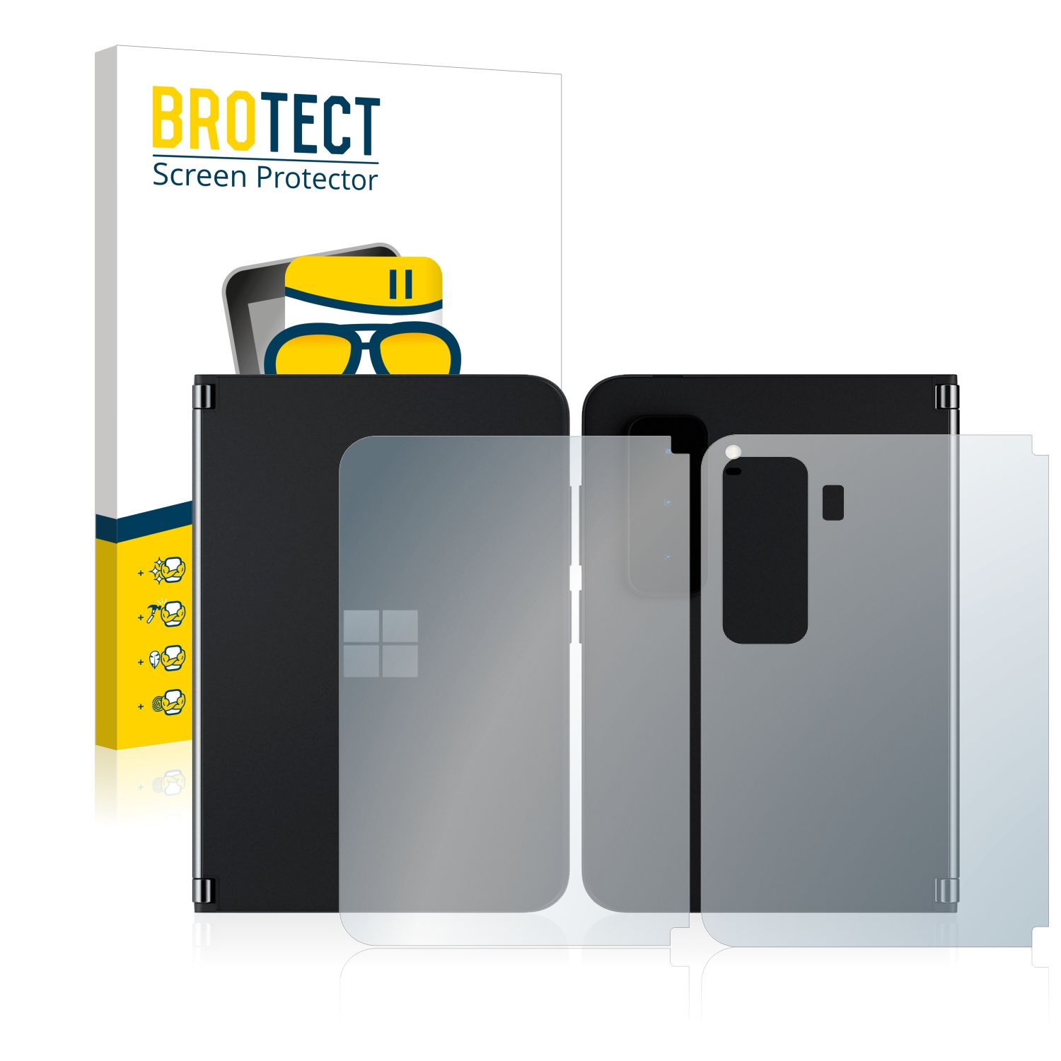 + Displayschutz(für matt Airglass BROTECT Panzerglasfolie Duo Surface 2 (Vorder Microsoft Rückseite))