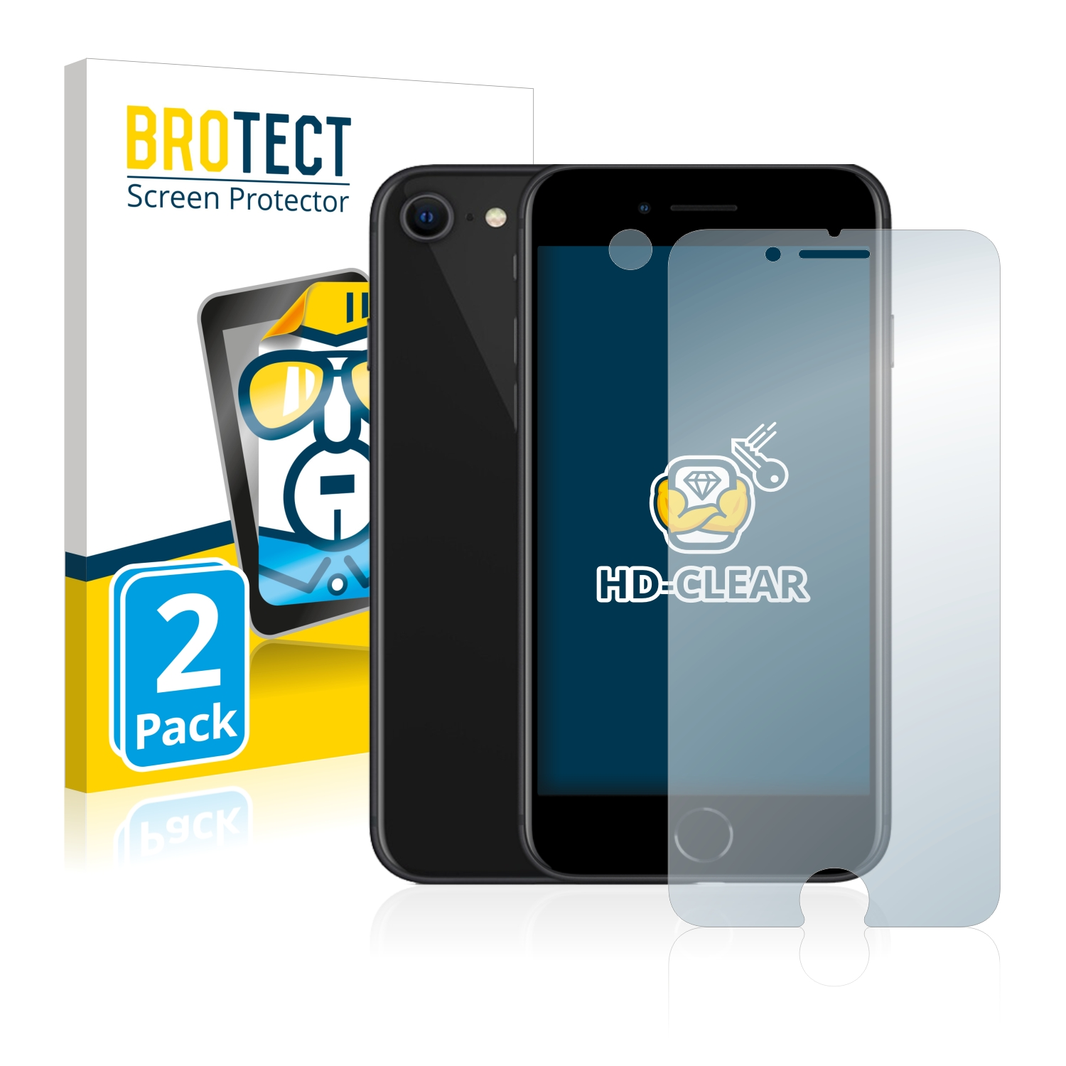 2 SE BROTECT 2020) 2x Apple Schutzfolie(für iPhone klare