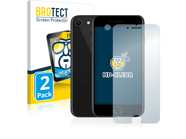 BROTECT 2x klare Schutzfolie(für Apple iPhone SE 2 2020)