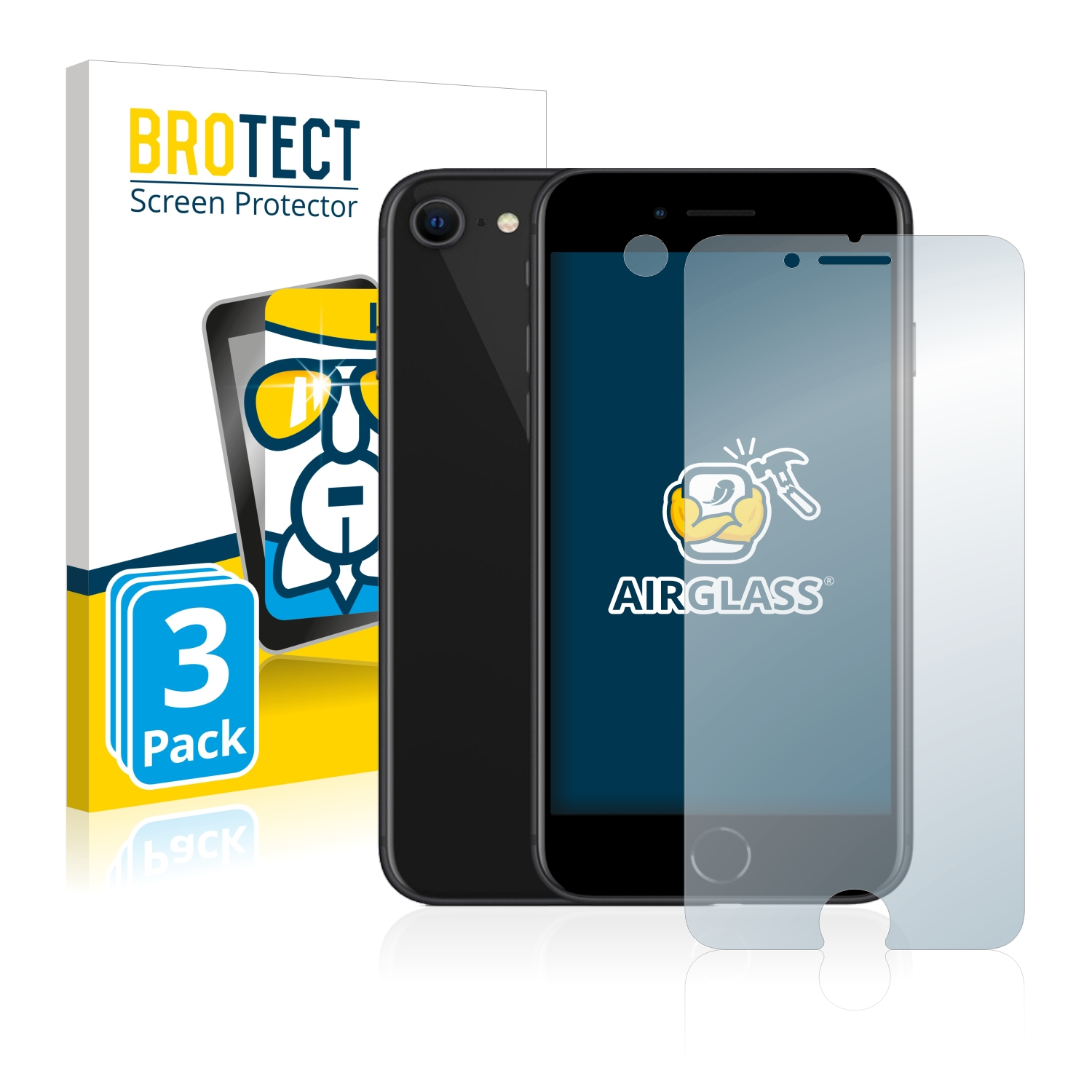 klare Apple Schutzfolie(für 3x iPhone Airglass BROTECT SE 2020) 2