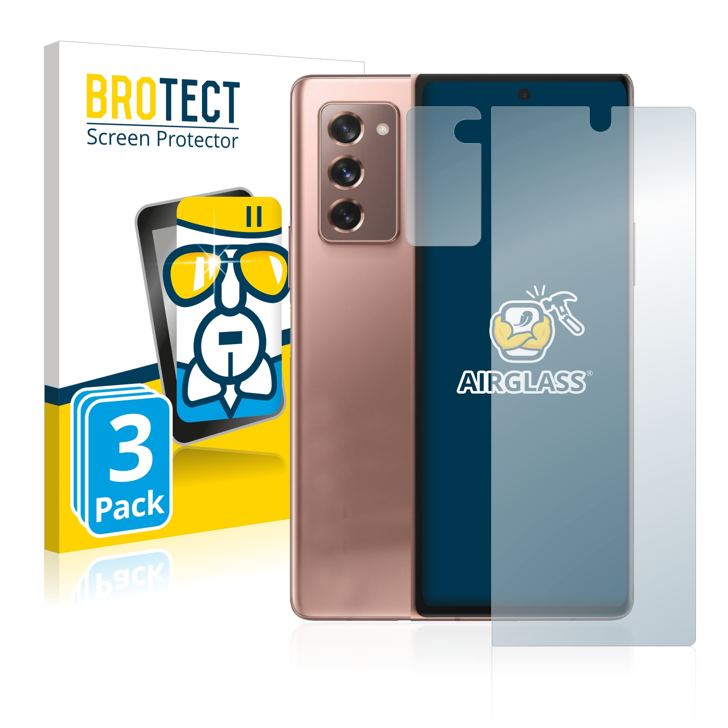 Z BROTECT 2 klare Galaxy 3x 5G) Samsung Schutzfolie(für Airglass Fold