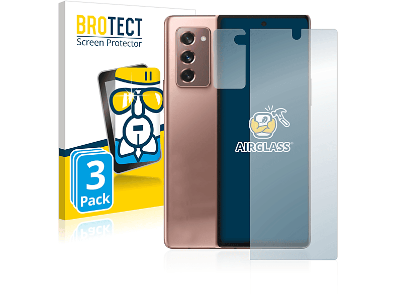 BROTECT 3x Airglass klare Schutzfolie(für Samsung Galaxy Z Fold 2 5G)