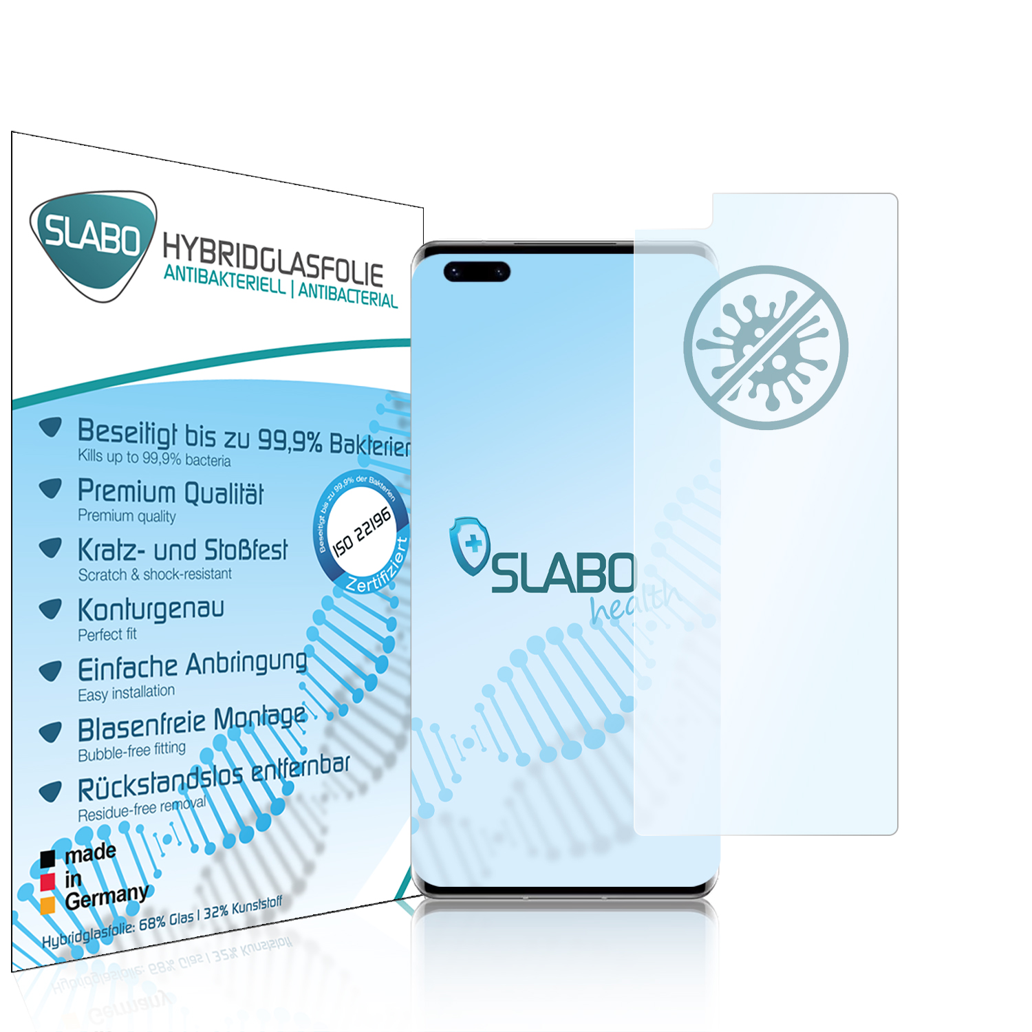 SLABO antibakterielle flexible | 40 Displayschutz(für Hybridglasfolie 40 Mate Mate Huawei Pro Pro+)