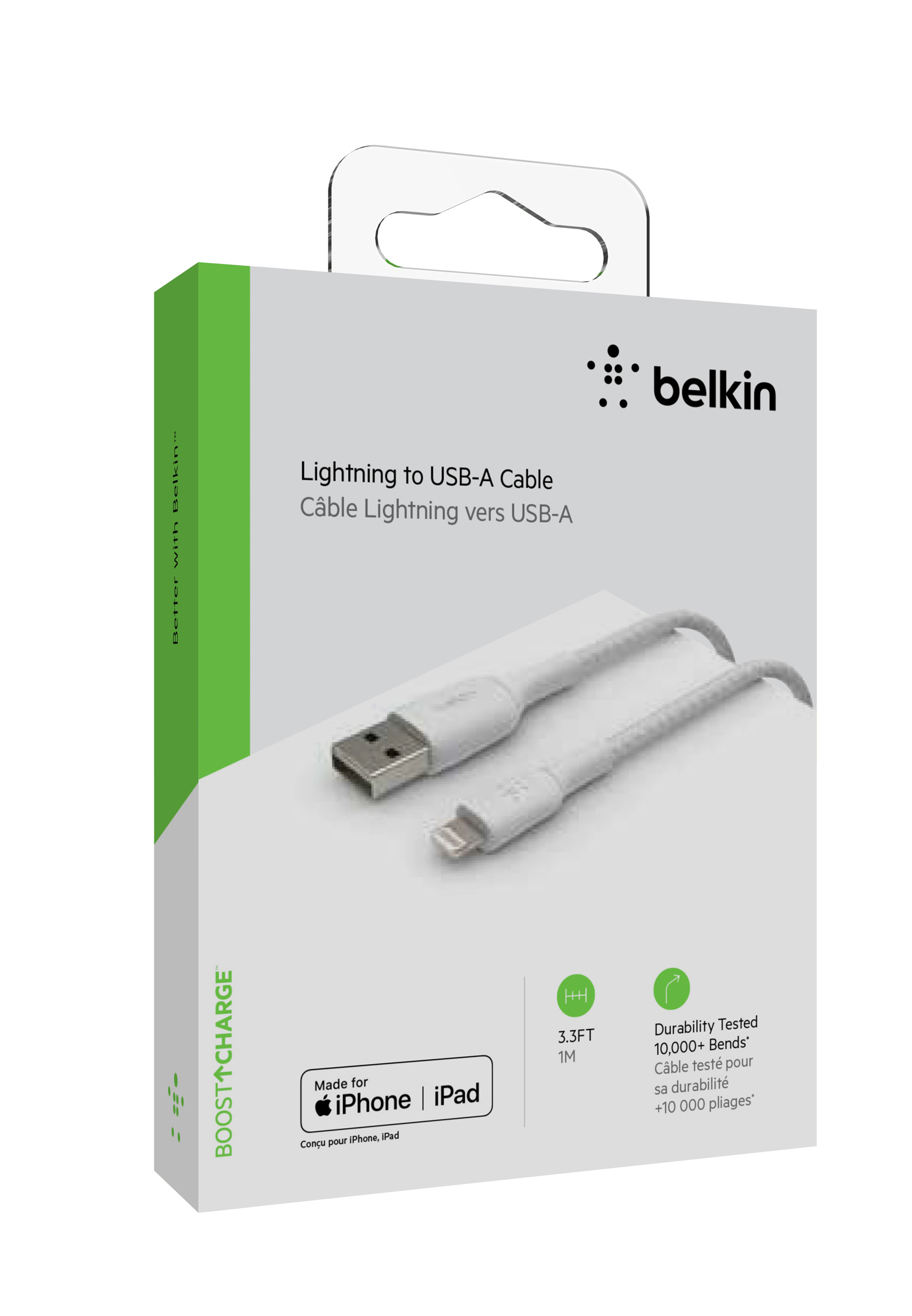 BELKIN BOOST CHARGE™, Lightningkabel weiß m, 2 USB-A