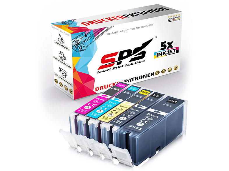 SPS S-13474 Tintenpatrone Schwarz Cyan TS9050) XL Gelb Magenta Pixma / (PGI-571 CLI-571