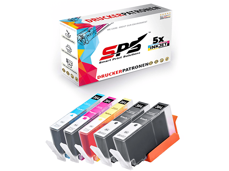 SPS S-13084 Tintenpatrone Schwarz Cyan Magenta Gelb (364XL / Photosmart Premium AIO)