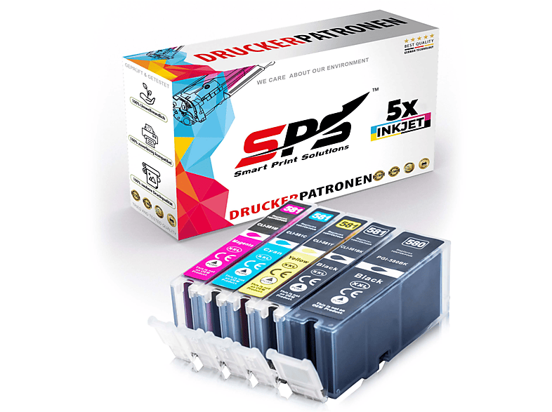 SPS S-13501 Tintenpatrone Schwarz Cyan Magenta Gelb (PGI-580 CLI-581 XXL / Pixma TS9155) | Tonerkartuschen