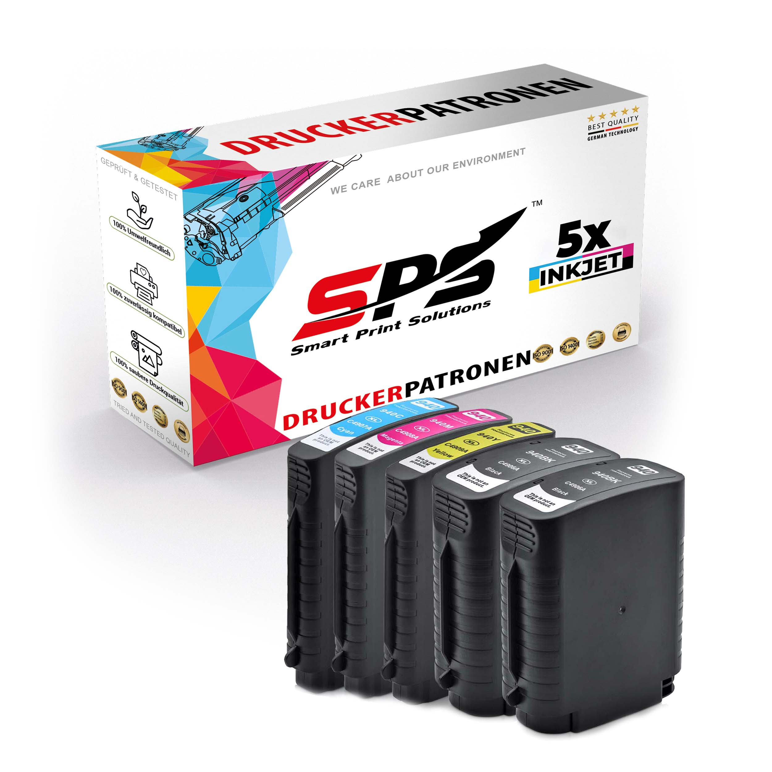 SPS S-13215 Tintenpatrone Gelb Pro / 8500 Wireless) (940XL Schwarz Cyan Officejet Magenta