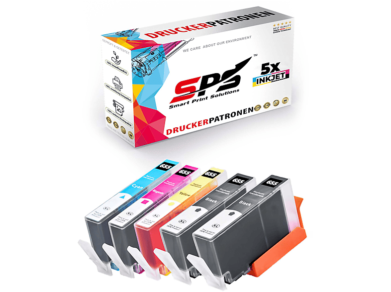 SPS S-13156 Tintenpatrone Schwarz Cyan Magenta Gelb (655XL / Deskjet Ink Advantage 4615)