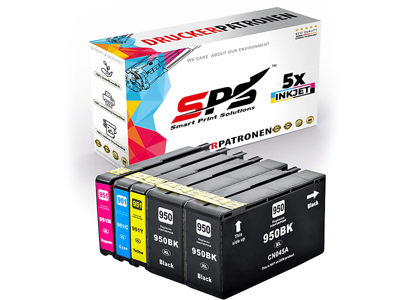 SPS S-13251 Tintenpatrone Schwarz Cyan 8100 Officejet / 951XL Magenta (950XL E-Printer) Pro Gelb