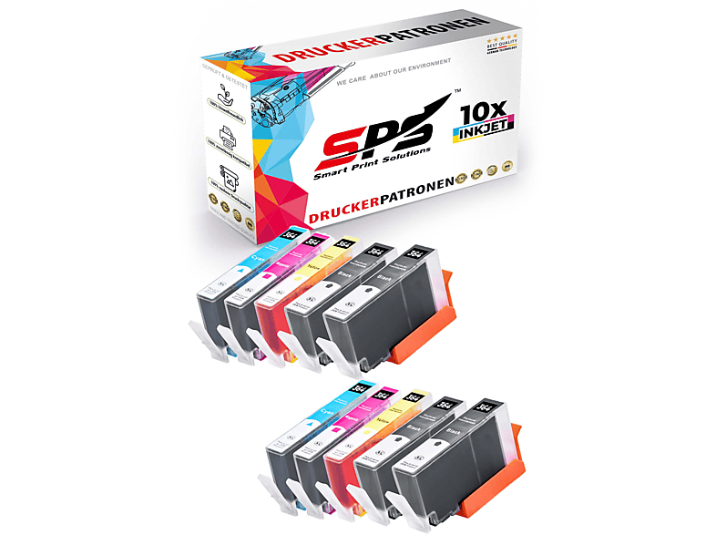SPS S-4718 Tintenpatrone Schwarz Cyan Magenta Gelb (364XL / Photosmart Premium C310A)
