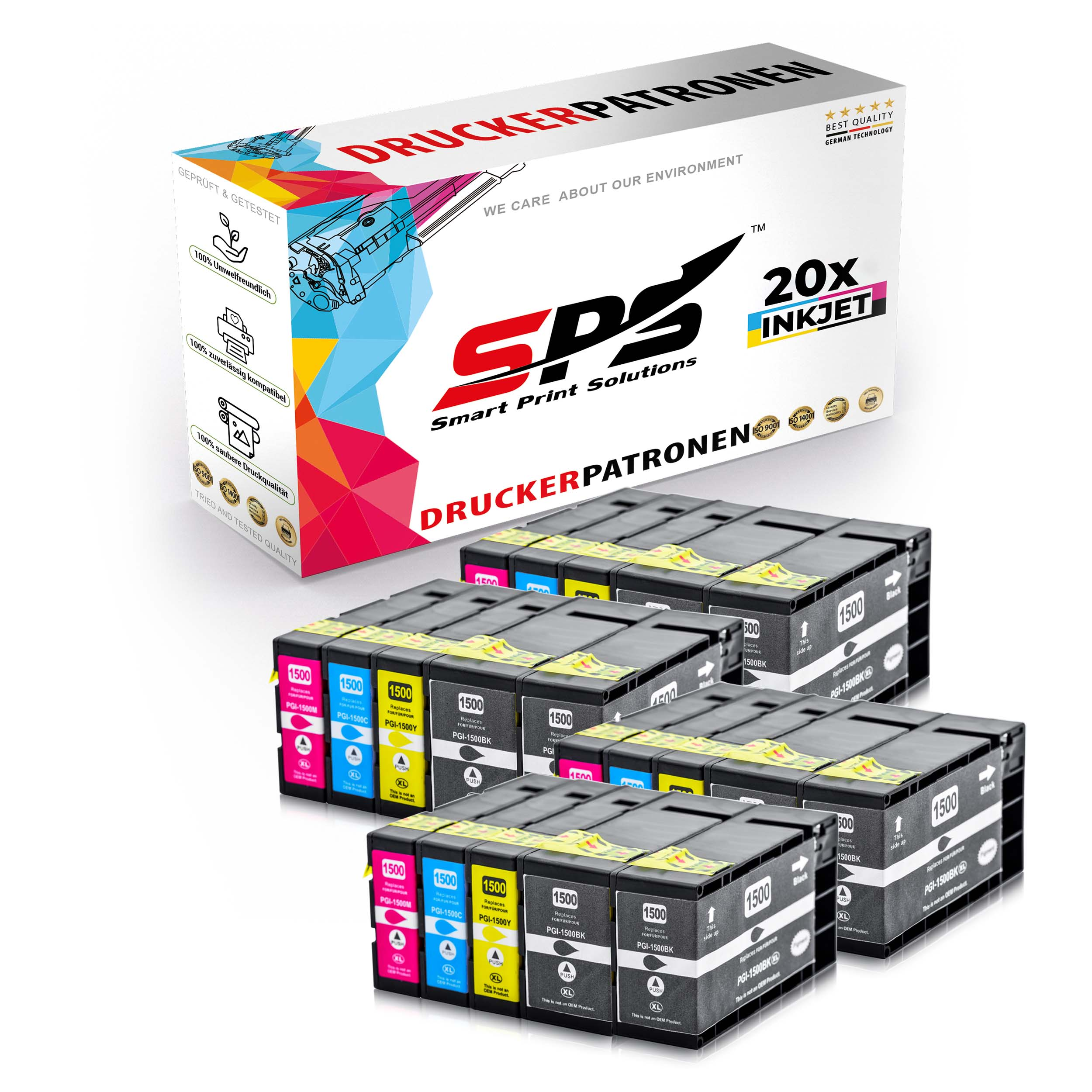 SPS S-8614 Tintenpatrone Cyan / Magenta MB2120) Gelb Schwarz (PGI-1500XL MAXIFY