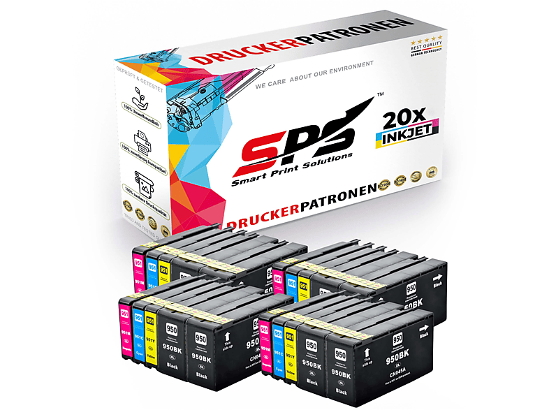 SPS S-8516 Tintenpatrone (950XL E) Magenta 951XL / 8600 Schwarz Pro Officejet Cyan Gelb Plus