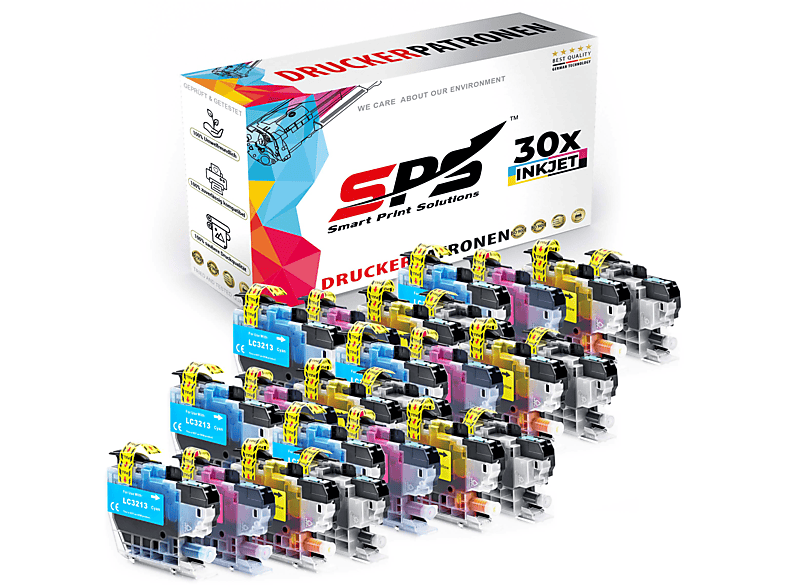 SPS S-10650 Tintenpatrone Schwarz Cyan Magenta Gelb (LC-3213 / DCP-J774DW)