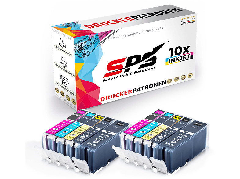 SPS S-4955 Tintenpatrone Schwarz Cyan Magenta Gelb (PGI-550 CLI-551 XL / Pixma MG5450)