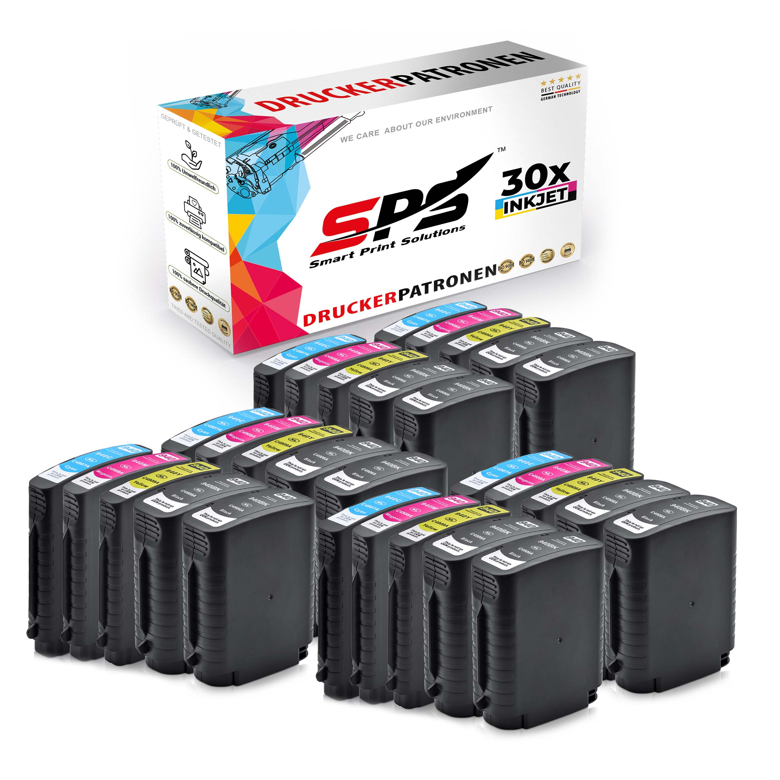 SPS S-10582 Tintenpatrone Schwarz Pro / Officejet Gelb Plus) Magenta Cyan 8500A (940XL