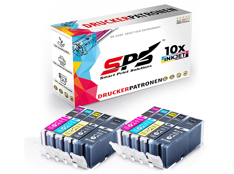 SPS S-4953 Tintenpatrone Schwarz Cyan Magenta Gelb (PGI-550 CLI-551 XL / Pixma IP8750)