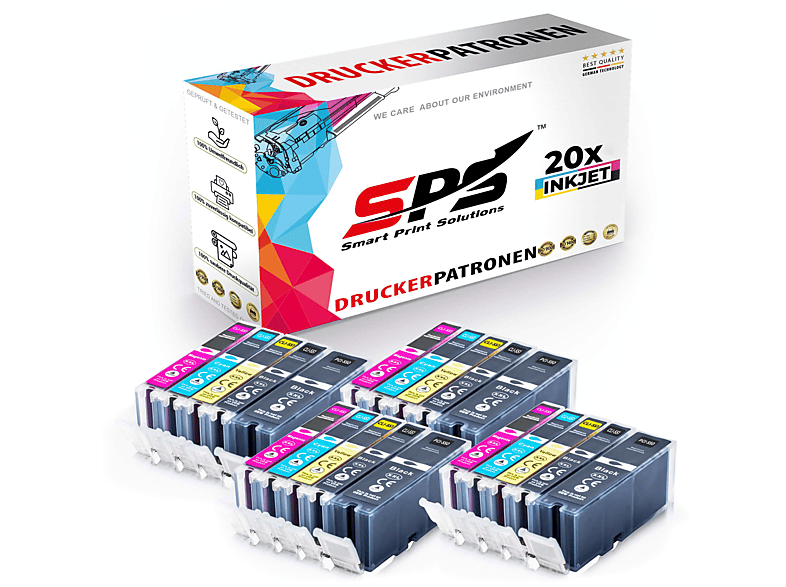 SPS S-8627 Tintenpatrone Schwarz Cyan Magenta Gelb (PGI-550 CLI-551 XL / Pixma MG6450) | Tonerkartuschen