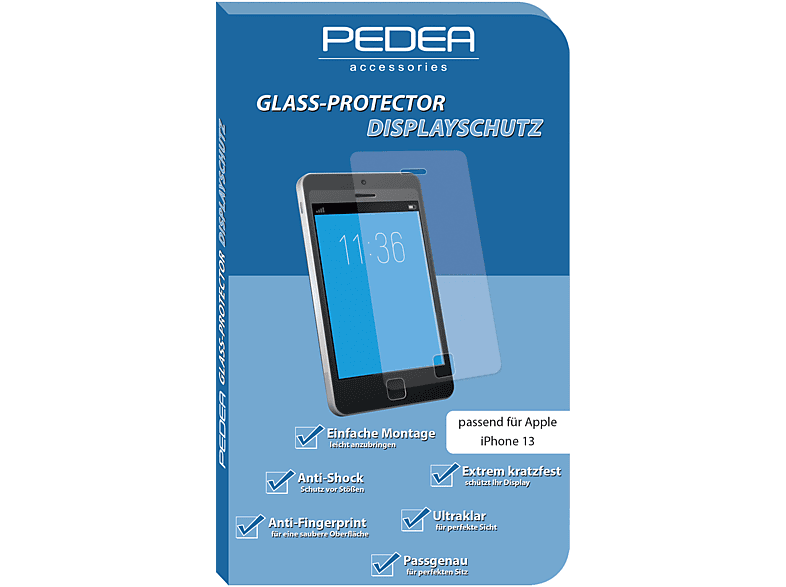 PEDEA Schutzglas Displayschutzglas(für 13) Apple iPhone