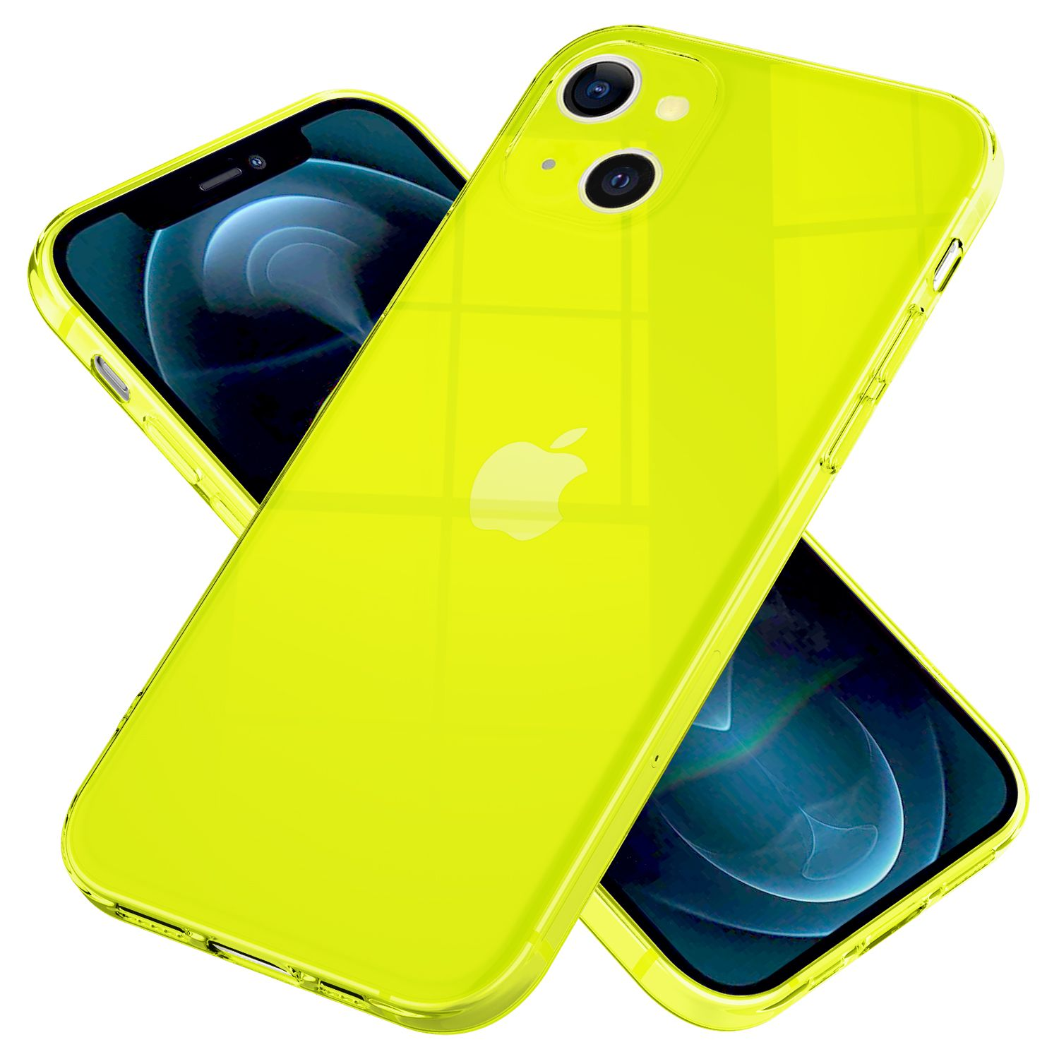 Silikon Hülle, Mini, 13 Backcover, Gelb Klar Apple, NALIA Neon iPhone Transparente