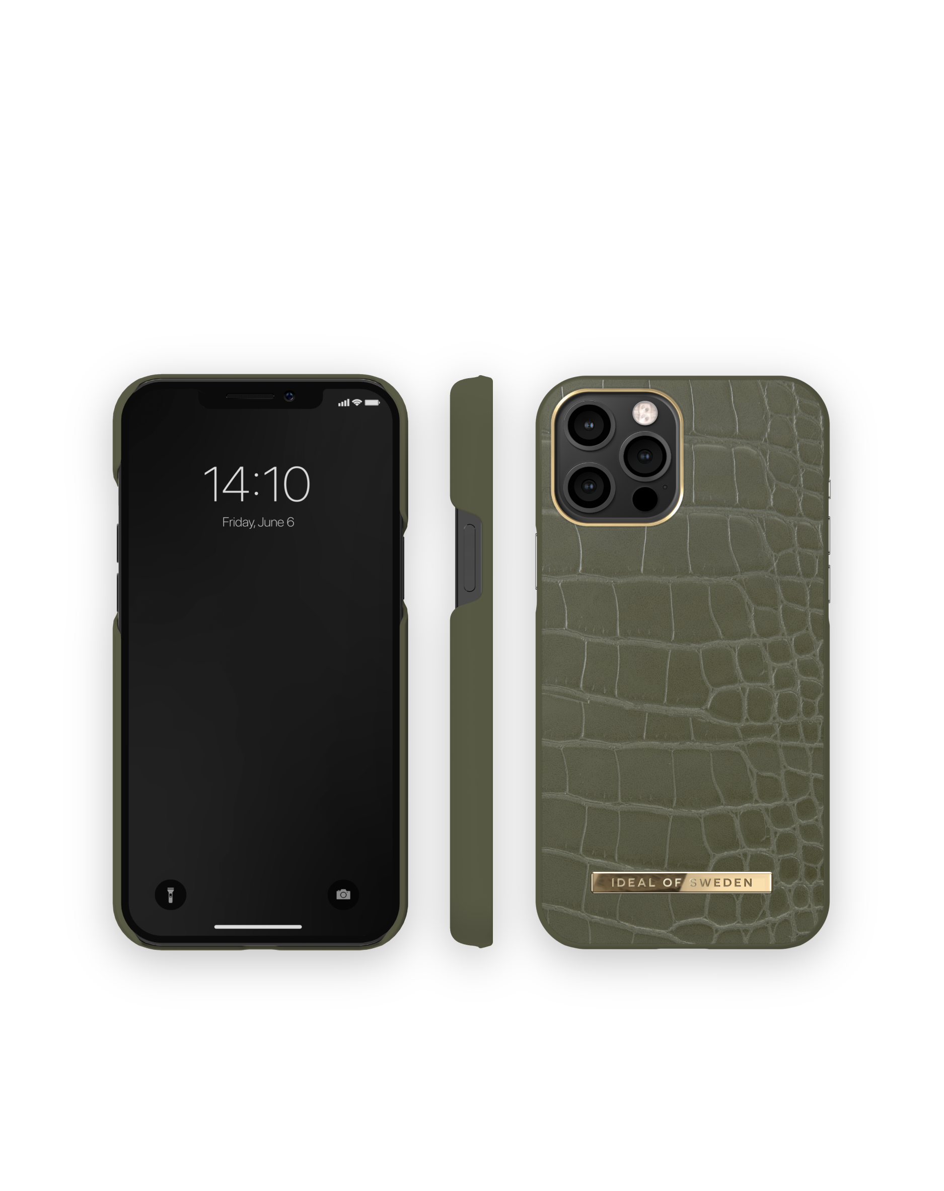 IDEAL OF SWEDEN 12 Khaki Pro IDACAW21-I2067-327, iPhone Max, Backcover, Croco Apple