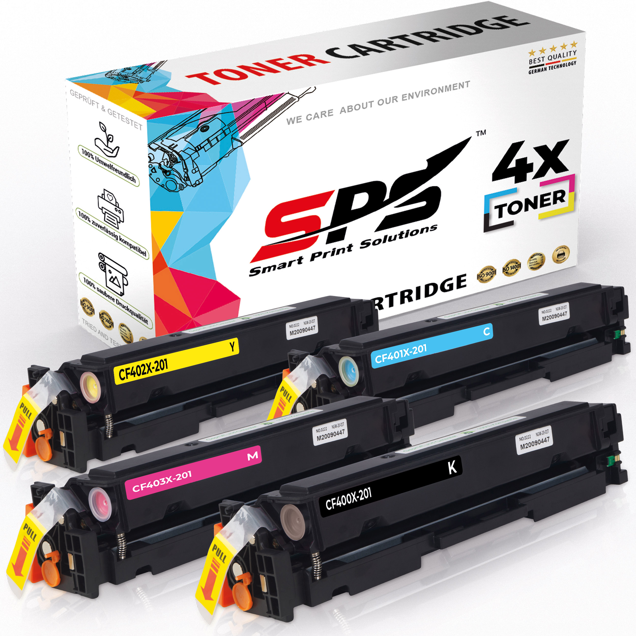 CF402X Cyan SPS Schwarz CF403X CF401X Color Toner Magenta Laserjet MFP Gelb (CF400X / M277DW) S-10996 Pro