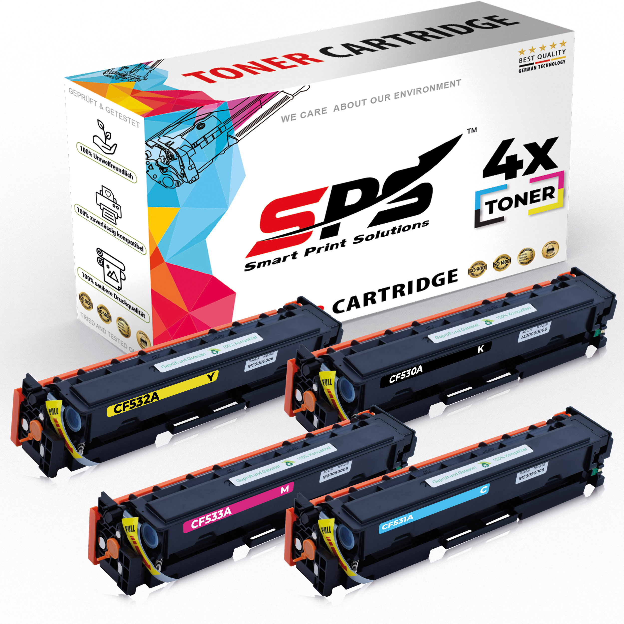 SPS S-11008 Toner Color Cyan (CF530A Schwarz Laserjet Magenta Pro CF533A M154) CF531A / Gelb CF532A