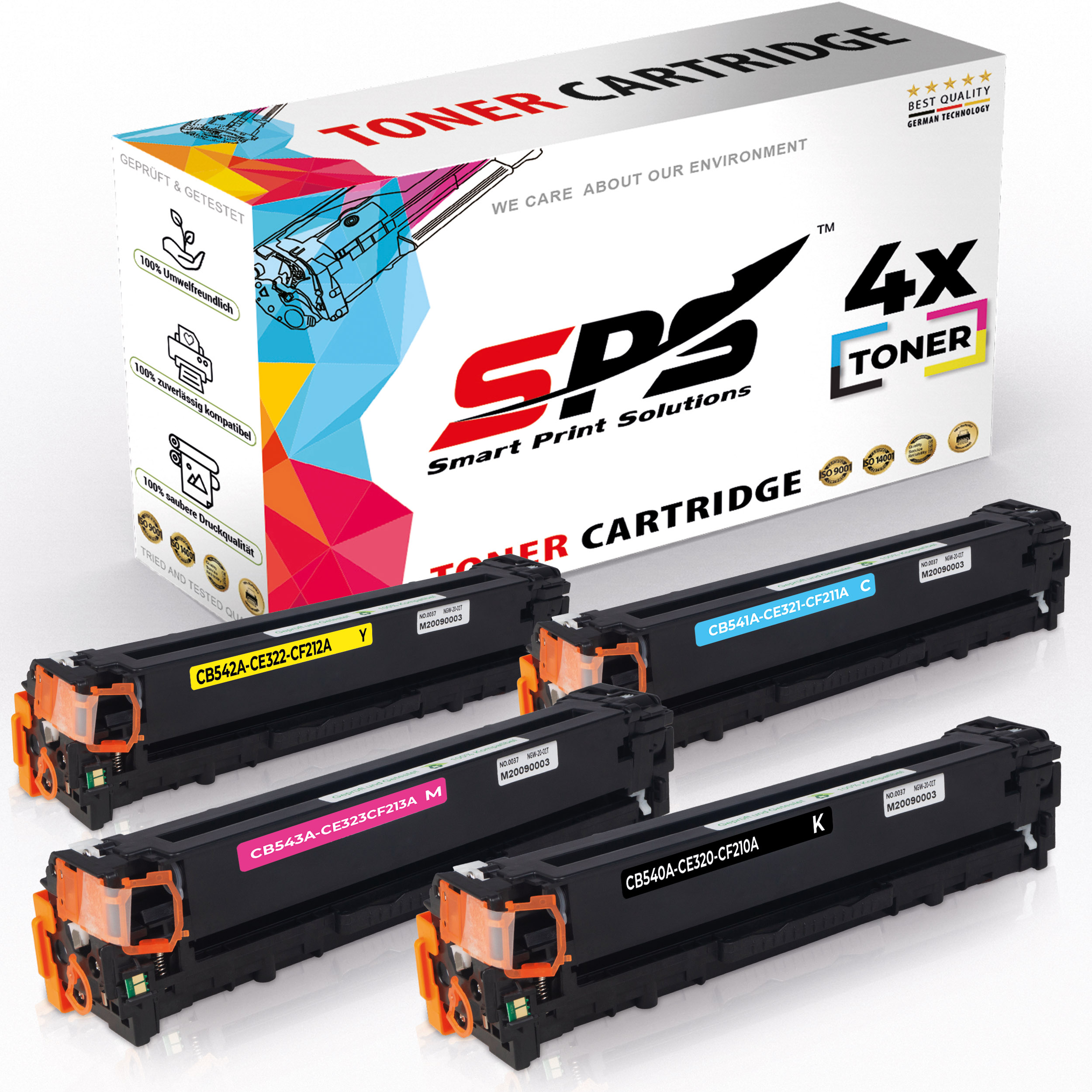 SPS S-10973 Cyan CP1515NI) Laserjet Color CB542A Toner / Magenta Schwarz (CB540A CB541A Gelb CB543A
