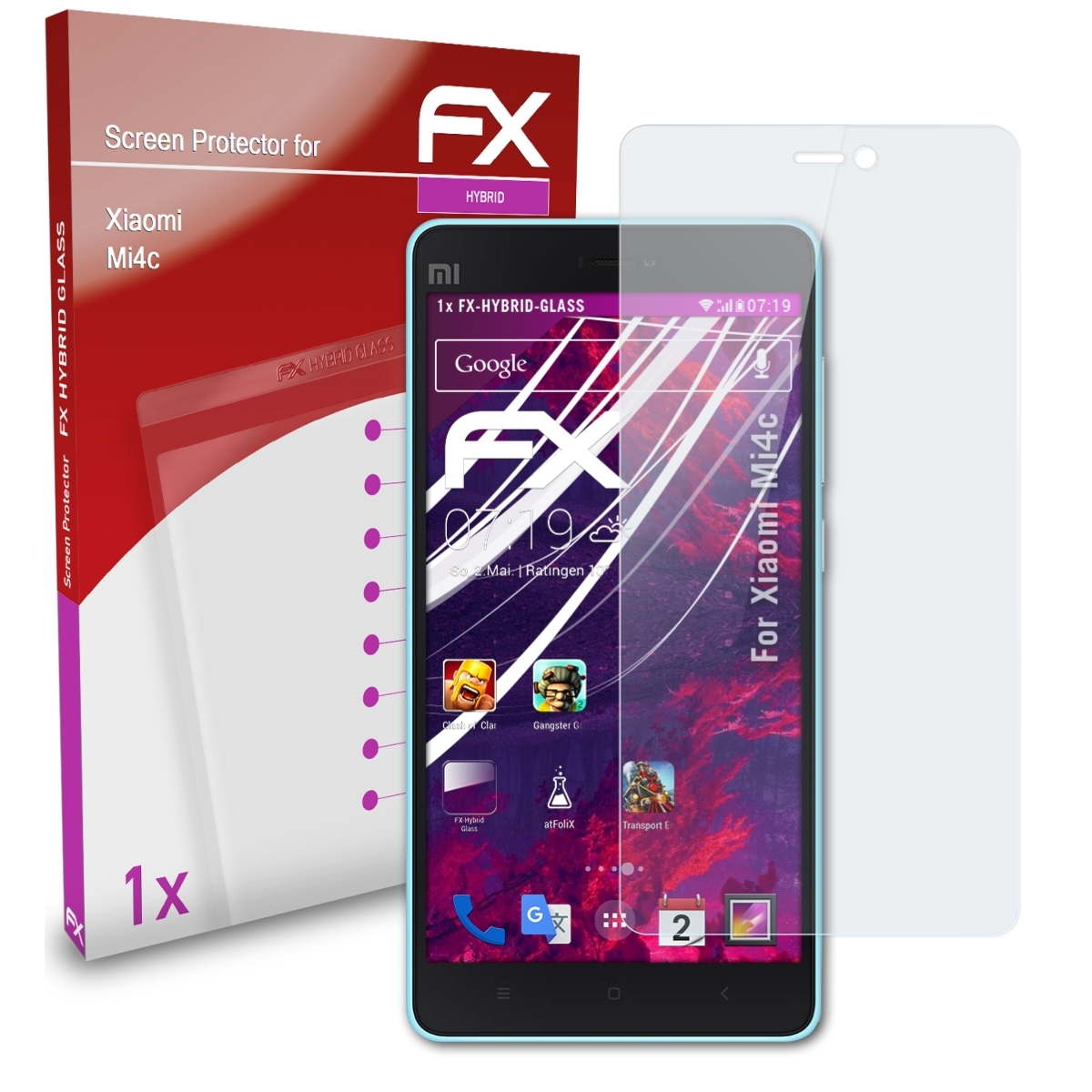 ATFOLIX FX-Hybrid-Glass Schutzglas(für Xiaomi Mi4c)