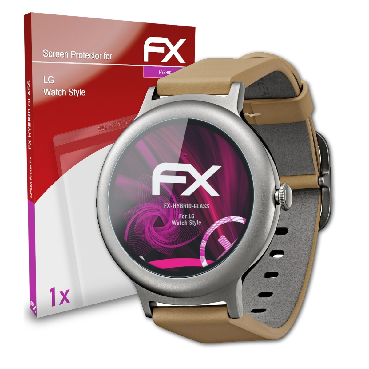 LG Style) Schutzglas(für ATFOLIX FX-Hybrid-Glass Watch