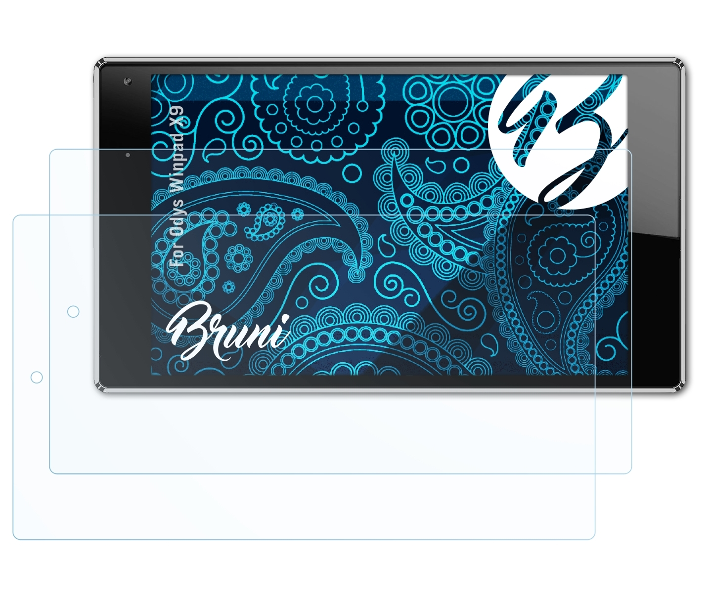 BRUNI 2x X9) Winpad Basics-Clear Schutzfolie(für Odys