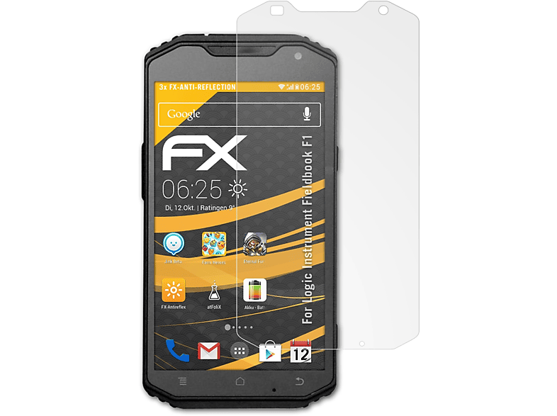 ATFOLIX 3x FX-Antireflex Displayschutz(für Logic Instrument Fieldbook F1)