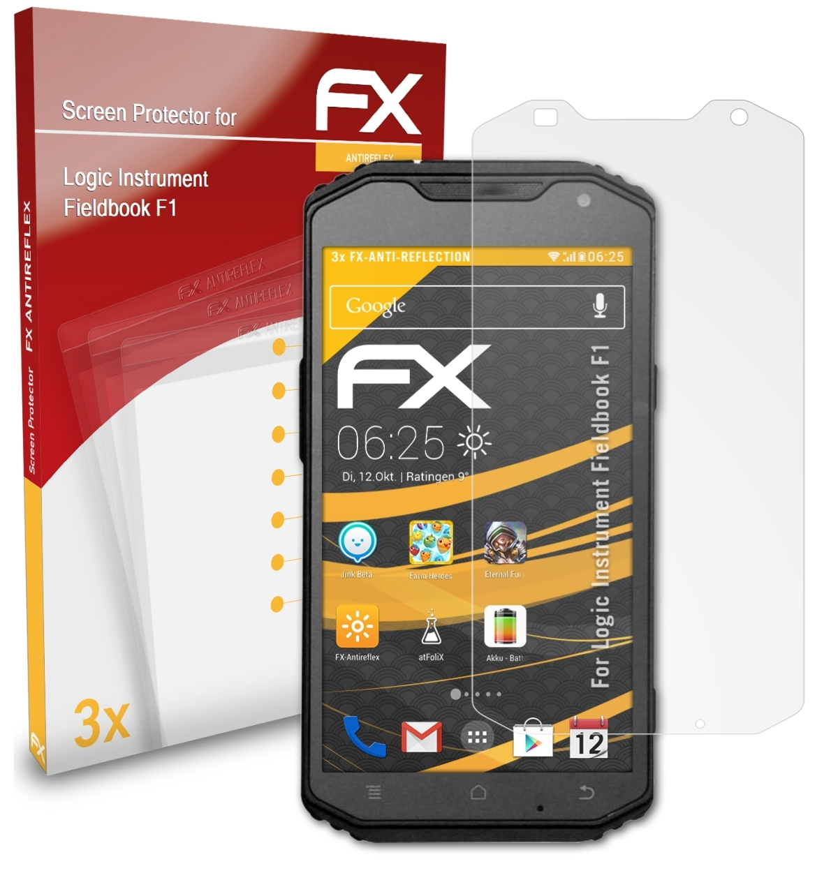 ATFOLIX 3x FX-Antireflex Displayschutz(für Logic Instrument F1) Fieldbook