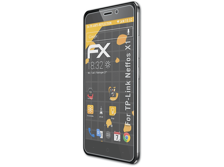 ATFOLIX 3x FX-Antireflex Displayschutz(für TP-Link Neffos X1)