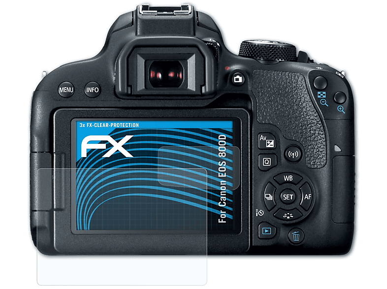 ATFOLIX 3x FX-Clear Displayschutz(für Canon EOS 800D)