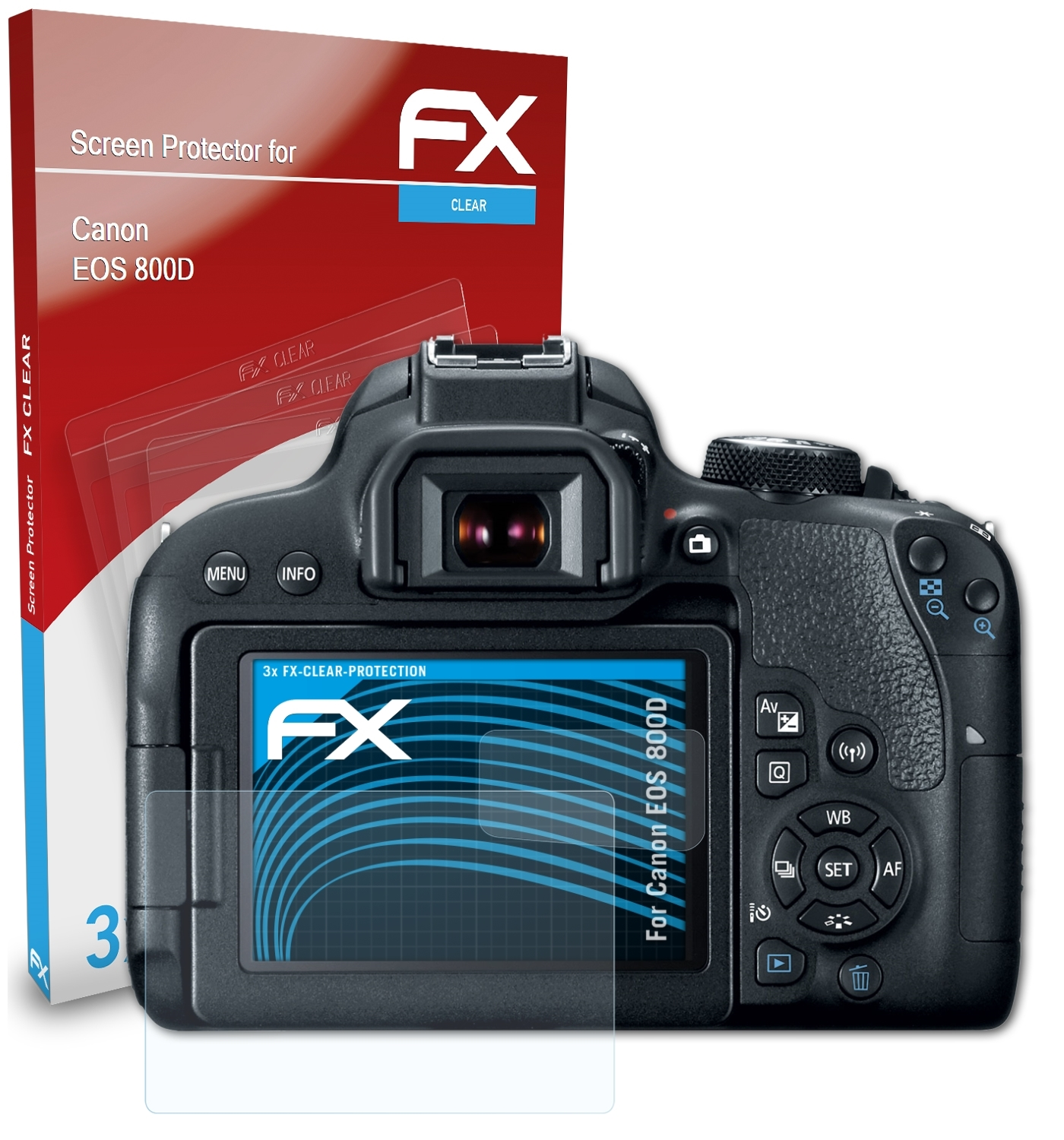 800D) FX-Clear 3x Displayschutz(für Canon ATFOLIX EOS